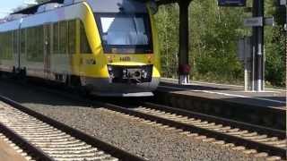 Hessische Landesbahn mit Zug Alstom Coradia LINT bei Albshausen [upl. by Ttsepmet547]