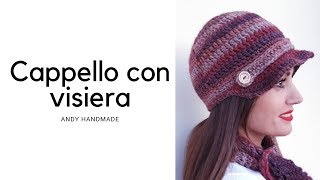 uncinettofacile Cappello con visiera [upl. by Devinna]