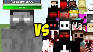 All Creepypasta mobs vs Herobrine Remembrance in minecraft [upl. by Yelsehc463]