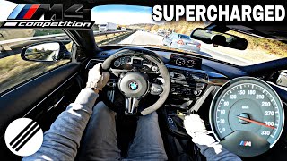 BMW M4 SUPERCHARGED MANUAL INFINITAS TOP SPEED DRIVE ON GERMAN AUTOBAHN 🏎 [upl. by Almeida]