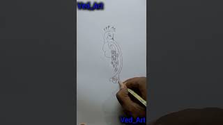 A beautiful peacock art VedArtCreation  art drawing beautiful [upl. by Ayt644]