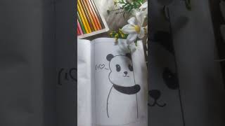 Cute panda art  panda  drawing  colour  like  comment  share  subscribe ❣️ [upl. by Nnadroj]