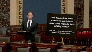 Democrat Blocks Hawleys Attempt To Pass Senate Resolution Condemning Antisemitic Speech On Campuses [upl. by Oemac]