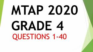 MTAP 2020 GRADE 4  Elimination Round  Q140 [upl. by Ardnoel786]