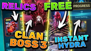 BIGGEST UPDATE EVER Free Mythical Clan Boss 3 Relics Instant Hydra [upl. by Anitap213]