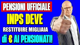 PENSIONI UFFICIALE 👉 INPS DEVE RESTITUIRE MIGLIAIA DI EURO AI PENSIONATI 💰 STORICA SENTENZA🧑‍⚖ [upl. by Eillom]