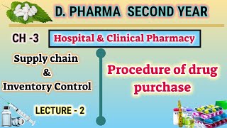 Procedure of drug purchase  Ch3  L2  Supply chain and inventory control  Dpharm second year [upl. by Notsob]