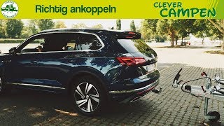 Den Caravan richtig ankuppeln So geht´s Die Camper Fahrschule  Clever Campen [upl. by Emie]