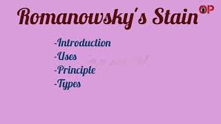 Romanowskys stain principle uses types [upl. by Owain]