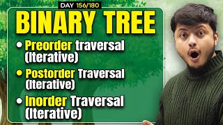 Binary Tree PreOrder Traversal Iterative  PostOrder Traversal Iterative  InOrder Traversal [upl. by Salamanca]