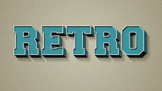 How to make RETRO Text Effect in Photoshop CC CS6  Photoshop Text Effects [upl. by Oicnerual133]