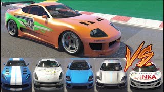 GTA 5  Top Speed Drag Race Jester Classic vs ALL Sports Cars [upl. by Awuhsoj]