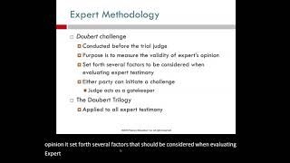 Ch 2 LO 6 Daubert Challenge Forensic Accounting [upl. by Annoiek856]