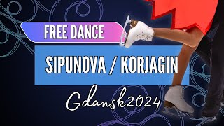 Ksenia SIPUNOVA  Miron KORJAGIN EST  Junior Ice Free Dance  Gdansk 2024 [upl. by Arakawa]