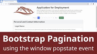 Bootstrap Pagination using the Window Popstate Event [upl. by Malvia684]