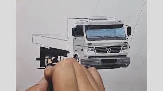 como desenhar um caminhão Volkswagen 8150 [upl. by Hanfurd900]