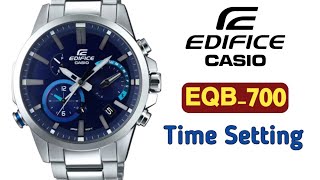 How to set time on Casio Edifice EQB700 manually time setting [upl. by Claire642]