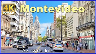 【4K】WALK 18 de Julio MONTEVIDEO Uruguay 4k video Travel vlog [upl. by Ettezil]