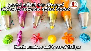 Piping tip and their design  cake decoration Nozzle tips  Nozzle numbers and types of designs [upl. by Dalila]