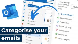 Microsoft Outlook  Categorise your emails to help manage your inbox [upl. by Aynod]