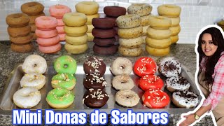 🍩 Mini DONAS Caseras para VENDER 💵 6 SABORES ‼️ En solo 3 MINUTOS 😱 [upl. by Grobe]