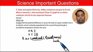 State Ohm’s law Define resistance and give its SI unit What is meant by 1 ohm resistance [upl. by Pavior]