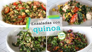 ENSALADAS CON QUINOA  Cuatro opciones de platos completos para comer o cenar [upl. by Trix]