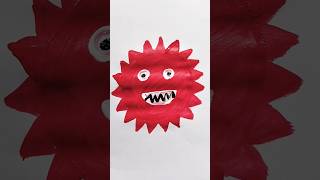 Red Monster Acrylic Painting monster painting trending draw shorts colours art ytshorts [upl. by Clerissa]