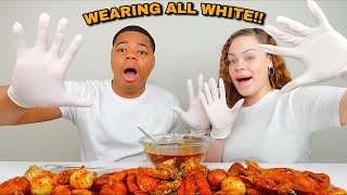 TRY NOT TO GET A STAIN SEAFOOD BOIL MUKBANG CHALLENGE PART 2 [upl. by Alfonse737]