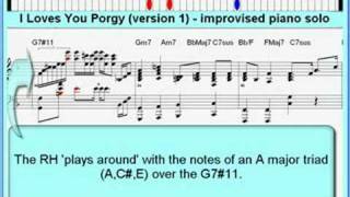 I Loves You Porgy version 1 Jazz piano Lesson [upl. by Divad]