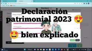 como hacer la declaración patrimonial 2023 paso a paso [upl. by Dielu]