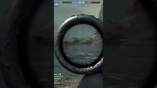 Battlefield1 Sniper Heligoland Bight Incredible 298m headshot on fast moving boat gunner [upl. by Akemehs]