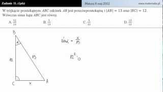 Zadanie 11  Matura z matematyki 8 maj 2012 [upl. by Llehcal]