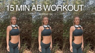 15 MIN AB WORKOUT  repeat 3x upper middle lower abs [upl. by Enaled]