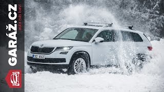 Škoda Kodiaq 4x4 Test GARÁŽcz  Se Škodovkou na sněhu snow drift [upl. by Immat]