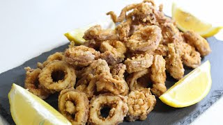 Calamares fritos como en los bares ESCOMBROS fritos muy fácil con un rebozado crujiente [upl. by Hairahcez]