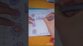 Flower border design for easy way 😜✍🏻 🤪school project nd assignment Ruchiartvibes shorts ytshorts [upl. by Orual]