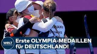 OLYMPIA 2020 in TOKIO Jubel im deutschen Team Die ersten Medaillen für Deutschland I WELT News [upl. by Ttennej]