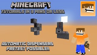 Fastest Automatic Dispenser  Minecraft Tutorials in 3 minutes or less  Minecraft 116 [upl. by Taber]