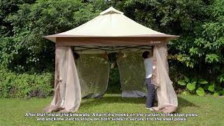 OUTFINE OF260 Heavy Duty Gazebo Canopy Installation [upl. by Pasadis]