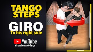 TANGO STEPS Giro to the closed side of the embrace  Tango technique and exercises [upl. by Tadich]