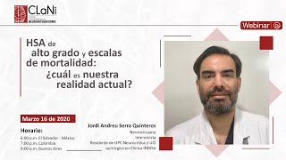 HSA de alto grado y escalas de mortalidad [upl. by Aivat]