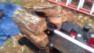 Troy Bilt 27 ton log splitter with 4 way wedge [upl. by Eob543]