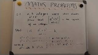 Maths Problem Showing a ratio is the square of an integer [upl. by Vyky]