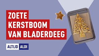 Zoete kerstboom van bladerdeeg maken  Altijd ALDI [upl. by Hussey653]