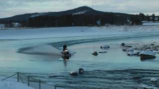 Snowmobile on water  Under 2 bridges [upl. by Lamraj673]