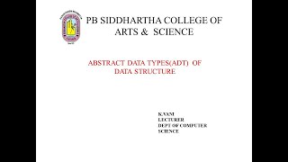 ABSTRACT DATA TYPEADT OF DATA STRUCUTRE [upl. by Brandwein]