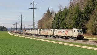 Crossrail Vierfachtraktion BR 186 mit GTS UKV in Hindelbank [upl. by Rafter857]