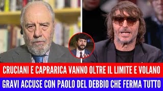 quotSEI UNA PERSONA VIOLENTA E AGGRESSIVAquot CRUCIANI FA IL PAZZO IN STUDIO E CAPRARICA LO INSULTA [upl. by Icats43]