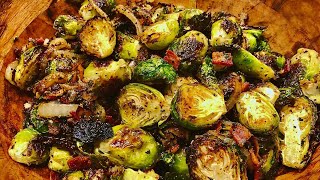 Crispy Brussel Sprouts amp Bacon SO Easy amp SO TASTY [upl. by Myrlene]